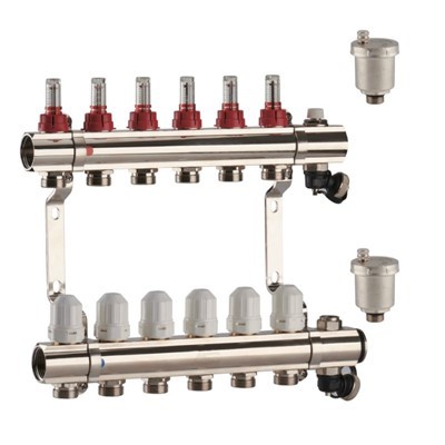 Месинг разводник са протоком и аутоматском вентилом за ваздух