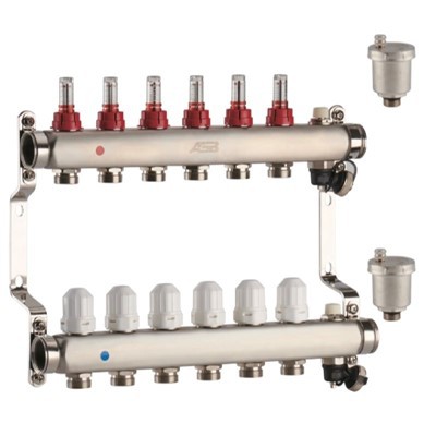 Расположење од нехрђајућег челика са протоком и аутоматском вентилом за ваздух